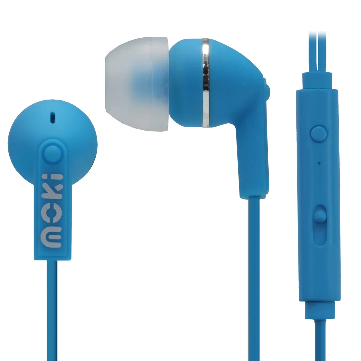 Moki Noise Isolation Earbuds with Microphone Blue