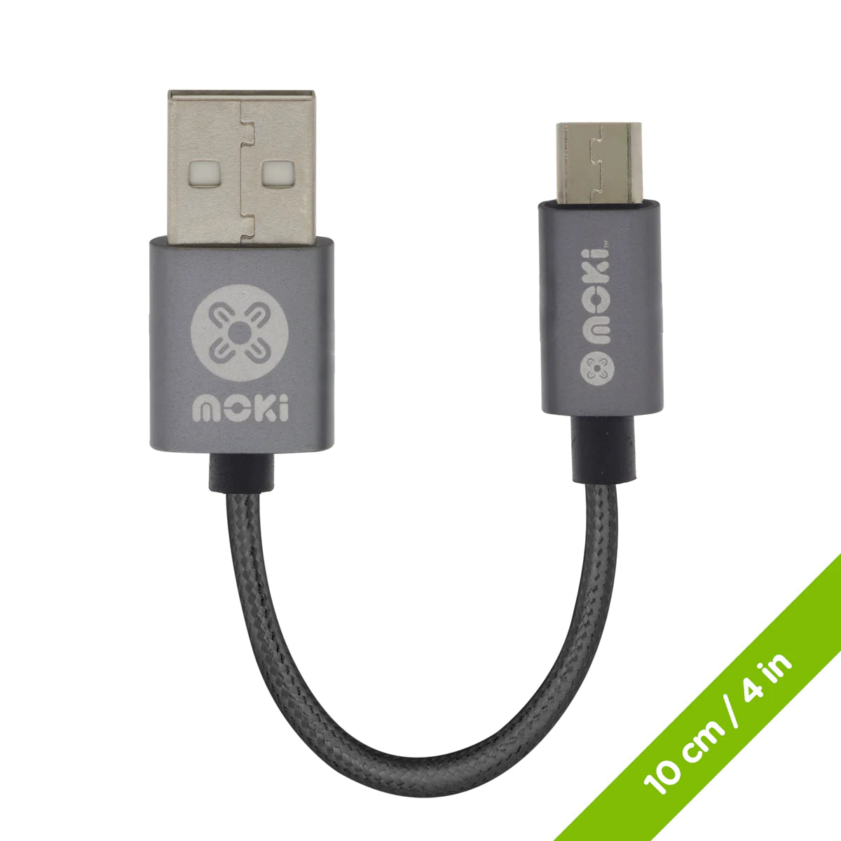 Moki MicroUSB to USB SynCharge Braided Cable 10cm