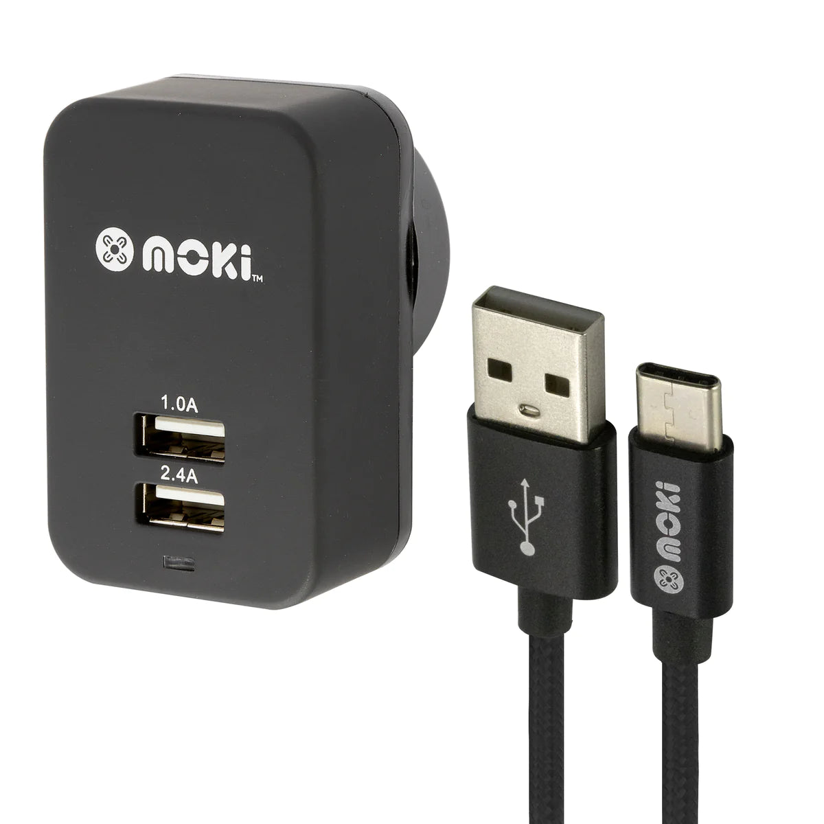 Moki Type-C to USB SynCharge Cable Wall Pack