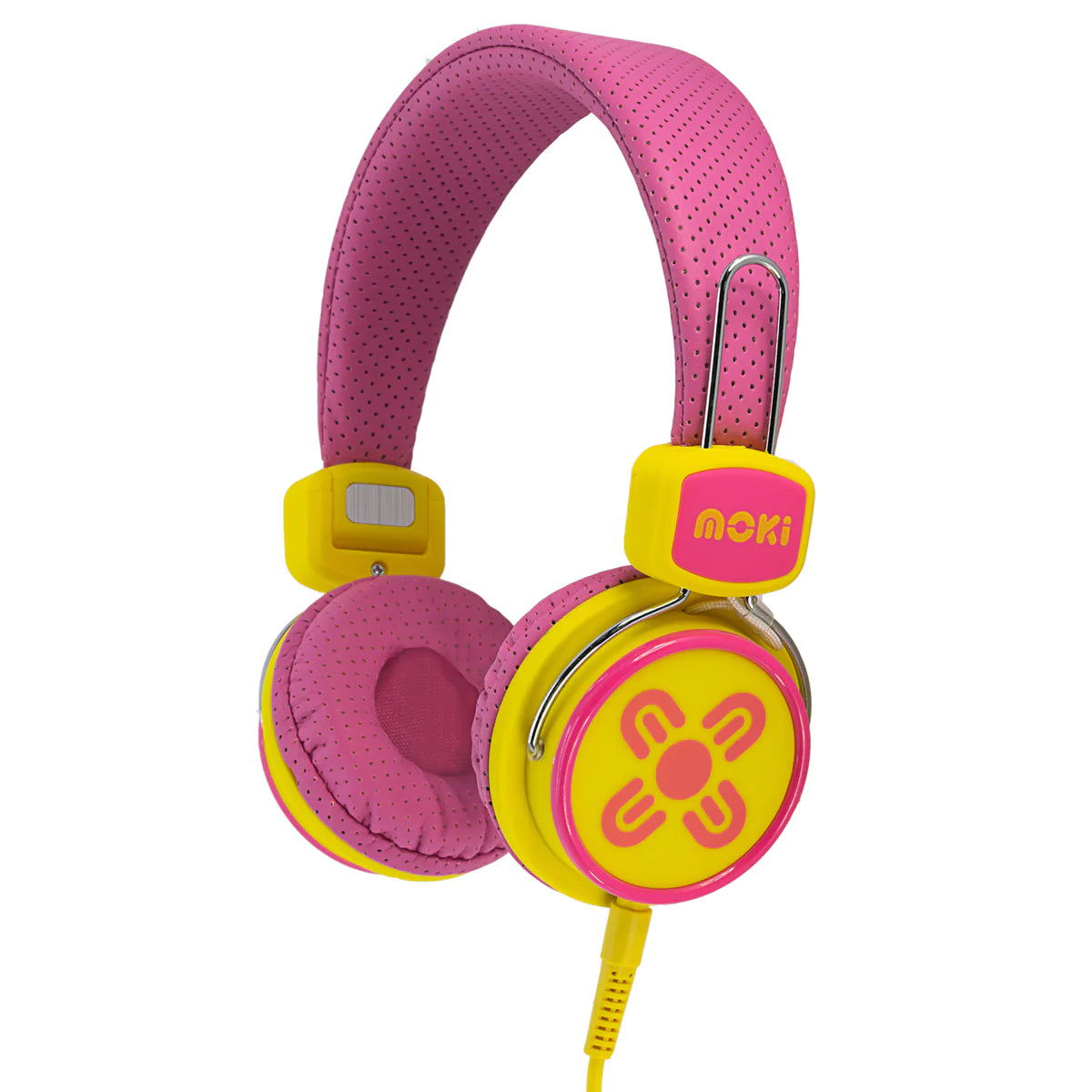 Moki Kids Safe Headphones Pink and Yellow