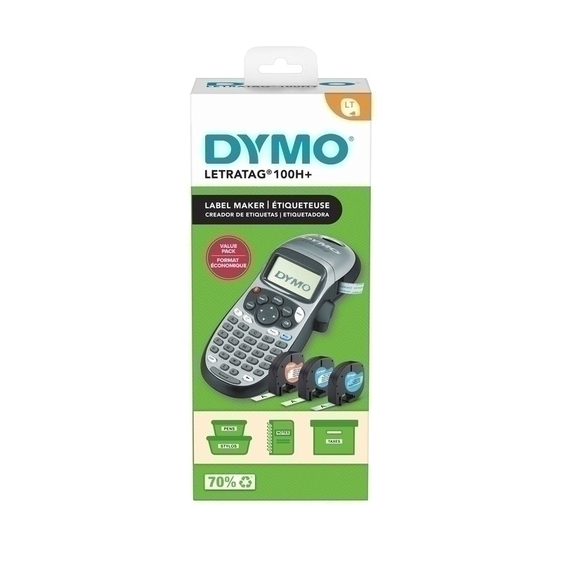 Dymo LetraTag® 100H Label Maker Tape Bundle Silver