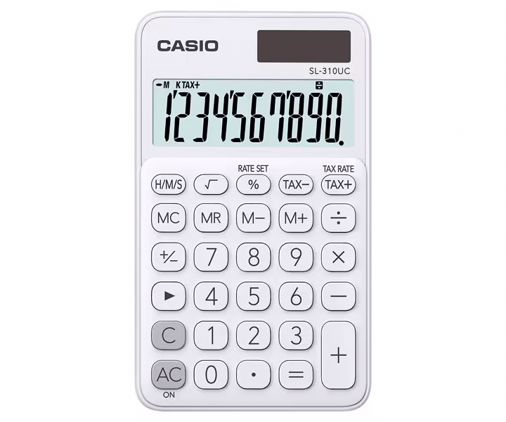 Casio SL310UCWE Portable Colourful Calculator White